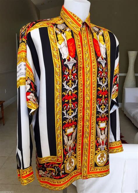 fake vintage versace silk shirts|silk versace shirt men's.